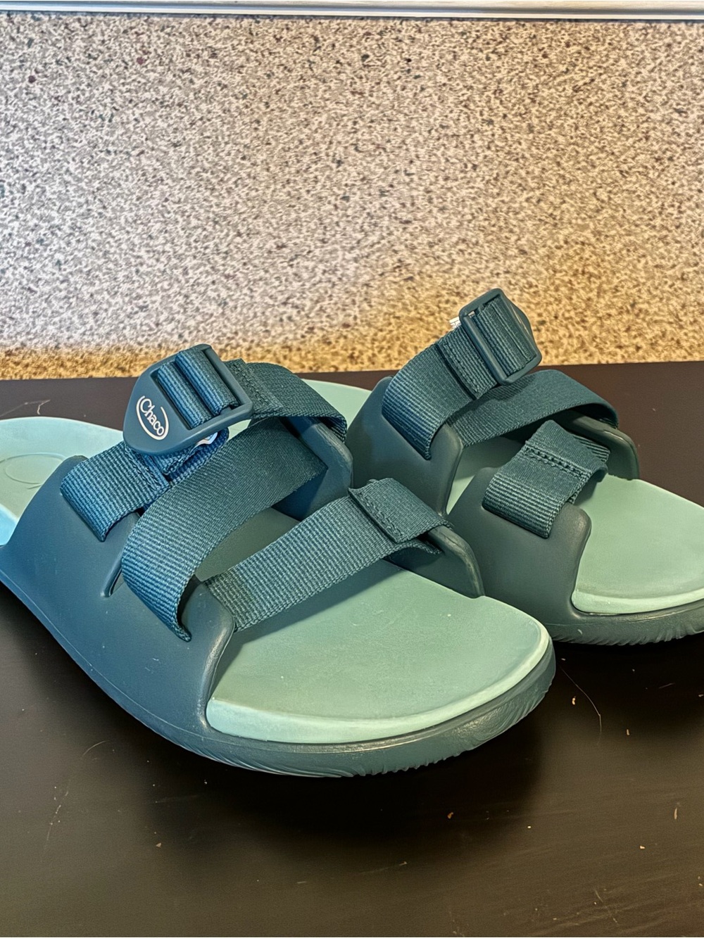 Chaco Chillos Slide Sandal Womens Size 8 Ocean Blue Adjustable Strap